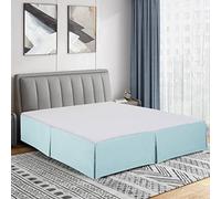 Cathay Home Cache-sommier plissé en Microfibre brossée Double, Facile à Installer, Ultra Doux, résistant à la décoloration et aux Plis, Turquoise, lit Simple