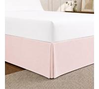 Cathay Home Cache-sommier plissé en Microfibre brossée Double, Facile à Installer, Ultra Doux, résistant à la décoloration et aux Plis, Rose poudré, lit Double