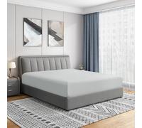 Cathay Home Drap-Housse de Luxe en Microfibre brossée Ultra Douce et résistante à la décoloration, avec Poche Standard de 35,6 cm, Gris Clair, lit Double