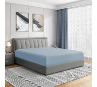 Cathay Home Drap-Housse de Luxe en Microfibre brossée Ultra Douce résistante aux Plis et à la décoloration, avec Poche Standard de 35,6 cm, Bleu Brouillard, lit Simple