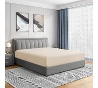 Cathay Home Drap-Housse de Luxe en Microfibre Ultra Douce Infroissable et résistant à la décoloration avec Poche Standard de 35,6 cm pour lit Simple, crème