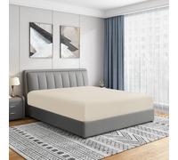 Cathay Home Drap-Housse de Luxe résistant aux Plis et à la décoloration, en Microfibre brossée Ultra Douce de 35,6 cm, avec Poche Standard, Lait de Coco, Grand lit