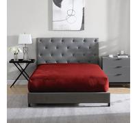 Cathay Home Drap-Housse en Flanelle et Peluche Ultra Doux et épais, ne bouloche Pas - Chaleur Confortable pour Toutes Les Saisons - Poches Profondes de 30,5 cm Uniquement (lit Simple, Bordeaux)