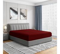 Cathay Home Drap-Housse en Microfibre Ultra Douce Infroissable Double brossage, résistant à la décoloration, Bonnet Standard de 35,6 cm, Bordeaux, pour lit King Size