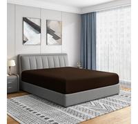 Cathay Home Drap-Housse en Microfibre Ultra Douce Infroissable Double brossage, résistant à la décoloration, Bonnet Standard de 35,6 cm, Chocolat, pour lit Une Place
