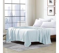 Cathay Home Drap Plat Simple 1 pièce en Microfibre Ultra Douce Infroissable et résistant à la décoloration pour lit Queen Size 228,6 x 259 cm Turquoise