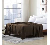Cathay Home Drap Plat Simple 1 pièce en Microfibre Ultra Douce Infroissable et résistant à la décoloration pour Lits Jumeaux 167,6 x 243,8 cm Chocolat