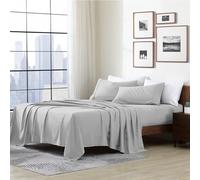 Cathay Home Essentials Parure de lit Ultra Douce, hypoallergénique, Infroissable, en Microfibre brossée Double, Gris Clair, lit jumeau XL