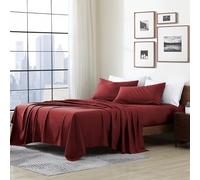 Cathay Home Essentials Parure de lit Ultra Douce pour lit Simple XL, hypoallergénique, Infroissable, en Microfibre à Double brossage, Bordeaux
