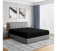 Cathay Home Luxury Queen Drap-Housse en Microfibre brossée Noir