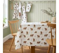 Catherine Lansfield Angus Highland Nappe en Coton Motif Vache Naturel 137 x 178 cm