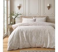 Catherine Lansfield Bridgerton Regal Birds Parure de lit en Velours Doux avec Housse de Couette et taies d'oreiller pour très Grand lit Naturel