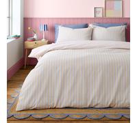 Catherine Lansfield Brighton Parure de lit Simple avec Housse de Couette et taie d'oreiller Motif Rayures Pastel