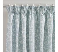 Catherine Lansfield Brooke Floral Lot de 2 Rideaux plissés doublés Bleu Canard 168 x 228 cm