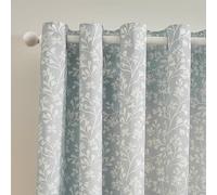 Catherine Lansfield Brooke Lot de 2 Rideaux doublés à œillets Motif Floral Bleu Canard 168 x 137 cm