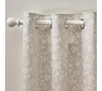 Catherine Lansfield Brooke Lot de 2 Rideaux doublés à œillets Motif Floral Naturel 117 x 183 cm