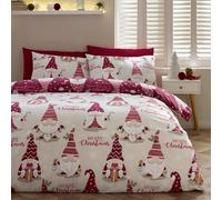 Catherine Lansfield Christmas Gonks Parure de lit Simple réversible Prune