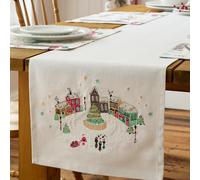 Catherine Lansfield Christmas Town Chemin de Table de Salle à Manger en Coton 33 x 220 cm Naturel