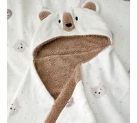 Catherine Lansfield Cosy Bear Couverture Polaire à Capuche 90 x 125 cm