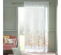 Catherine Lansfield Countryside Floral Rideau en Voile Blanc 140 x 229 cm