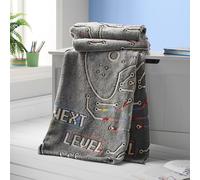 Catherine Lansfield Couverture en Polaire phosphorescente Game Over Cosy 130x170 cm Noir