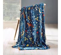 Catherine Lansfield Couverture Polaire Douillette Motif Animaux du crépuscule enchanté Bleu Marine 130 x 170 cm