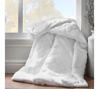 Catherine Lansfield Couvre-lit : 137 x 170 cm, Polyester, Blanc, Throw-137x170cm