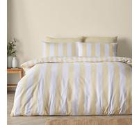Catherine Lansfield Cove Stripe Parure de lit réversible avec Housse de Couette et taies d'oreiller Jaune King Size