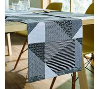 Catherine Lansfield Dining Larsson Geo Chemin de Table en Coton Gris 33 x 220 cm