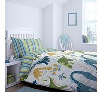 Catherine Lansfield Dino 160 x 220 + 50 x 80 cm + 1 Plain Dyed Military Green 50 x 80 cm Oxford