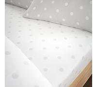 Catherine Lansfield Drap-Housse en Coton brossé à Pois Gris King Size