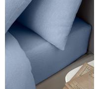 Catherine Lansfield Drap-Housse en Coton brossé pour lit Double Bleu
