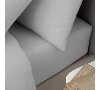 Catherine Lansfield Drap-Housse en Coton brossé pour lit Double Gris