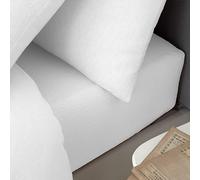 Catherine Lansfield Drap-Housse en Coton brossé pour lit King Size Blanc