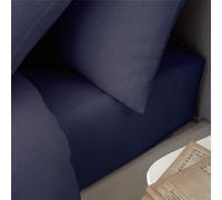 Catherine Lansfield Drap-Housse en Coton brossé pour lit King Size Bleu Marine