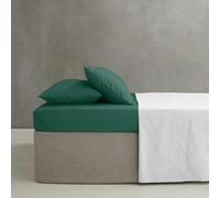 Catherine Lansfield Drap-Housse en Percale peigné Facile à Repasser - Vert foncé - Lit Double