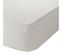 Catherine Lansfield Drap-housse uni en polycoton et percale Crème 150cm x 200cm