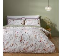 Catherine Lansfield Grasmere Parure de lit réversible en Coton brossé avec Housse de Couette et taies d'oreiller Vert