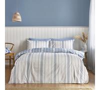 Catherine Lansfield Harbour Stripe Parure de lit réversible avec Housse de Couette et taie d'oreiller Bleu