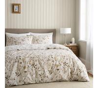 Catherine Lansfield Isadora Parure de lit Double réversible avec Housse de Couette et taies d'oreiller Motif Floral Naturel