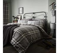 Catherine Lansfield Kelso Grey Parure de lit avec Housse de Couette 260 x 240 + 50 x 70 x 2 cm