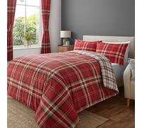 Catherine Lansfield Kelso Parure de lit Rouge pour lit 1 Personne