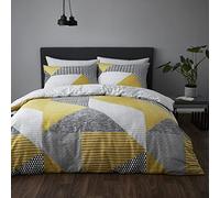Catherine Lansfield Larsson Geo Ochre Parure de lit 135 x 200 + 80 x 80 cm (Paire)