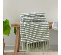 Catherine Lansfield Living Stab Stitch Couverture-Couvre-lit Vert Sauge 125 x 150 cm