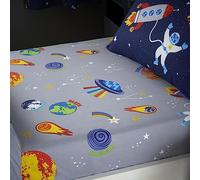 Catherine Lansfield Lost in Space Drap-Housse pour lit Simple Gris