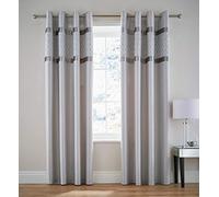 Catherine Lansfield Lot de 2 Rideaux doublés à œillets avec Sequins Gris argenté 168 x 183 cm