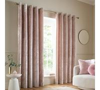 Catherine Lansfield Lot de 2 Rideaux doublés à œillets en Velours écrasé Rose pâle 168 x 228 cm