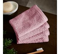 Catherine Lansfield Lot de 4 Gants de Toilette en Coton à séchage Rapide Rose