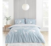 Catherine Lansfield Meadowsweet Parure de lit réversible avec Housse de Couette et taie d'oreiller Motif Floral Bleu