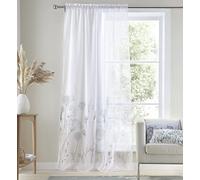 Catherine Lansfield Meadowsweet Rideaux en Voile à Pattes Motif Floral Blanc